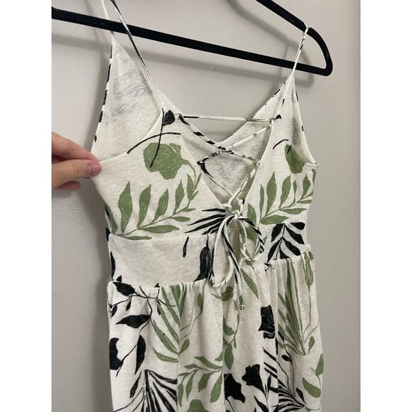 For Days Linen Blend Beach Travel Resortwear Tie Back‎ Dress Small - Picture 7 of 7